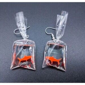 Goldfish In A Bag Dangle Earrings
